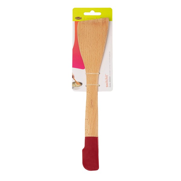 Espátula Ponta Dupla Madeira e Silicone Ecológica Chefn