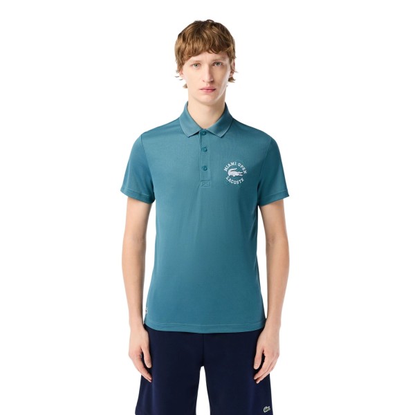 Encontraproduto.com.br - Camisa Polo Lacoste Miami Open Ultra-Dry Masculina - Azul