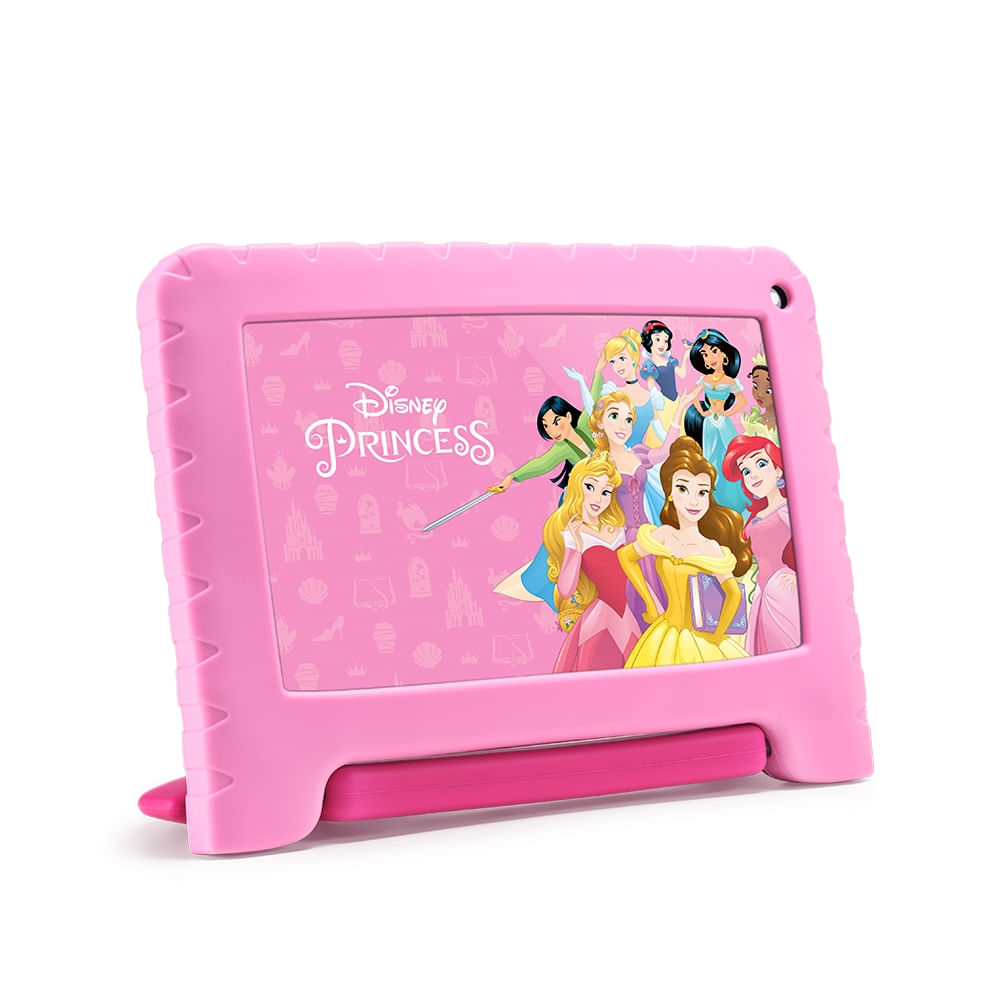Encontraproduto.com.br - Tablet Infantil Princesas 4GB RAM + 64GB + Tela 7 pol + Case + Wi-fi + Android 13 + Quad Core Multi - NB418OUT [Reembalado]