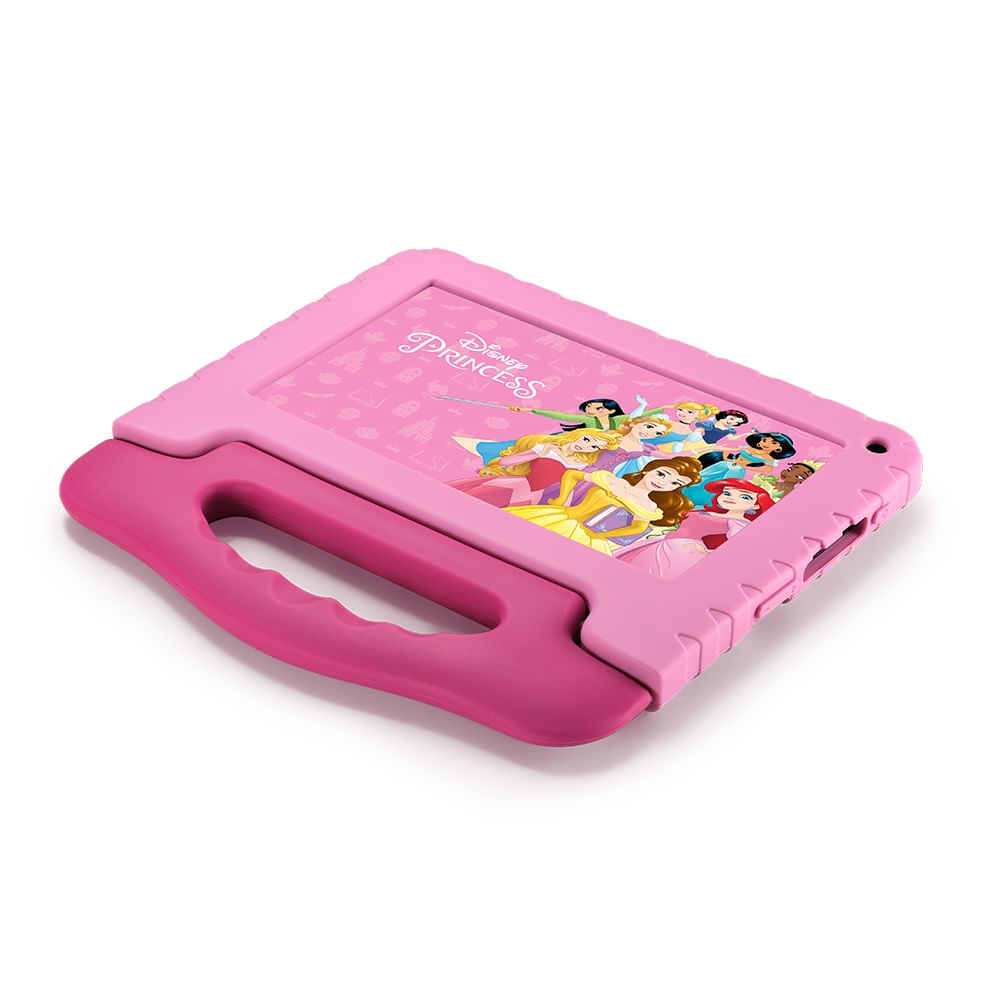 Encontraproduto.com.br - Tablet Infantil Princesas 4GB RAM + 64GB + Tela 7 pol + Case + Wi-fi + Android 13 + Quad Core Multi - NB418OUT [Reembalado]