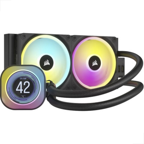 Encontraproduto.com.br - Water Cooler Corsair Icue Link H100i Lcd Rgb 240mm Preto