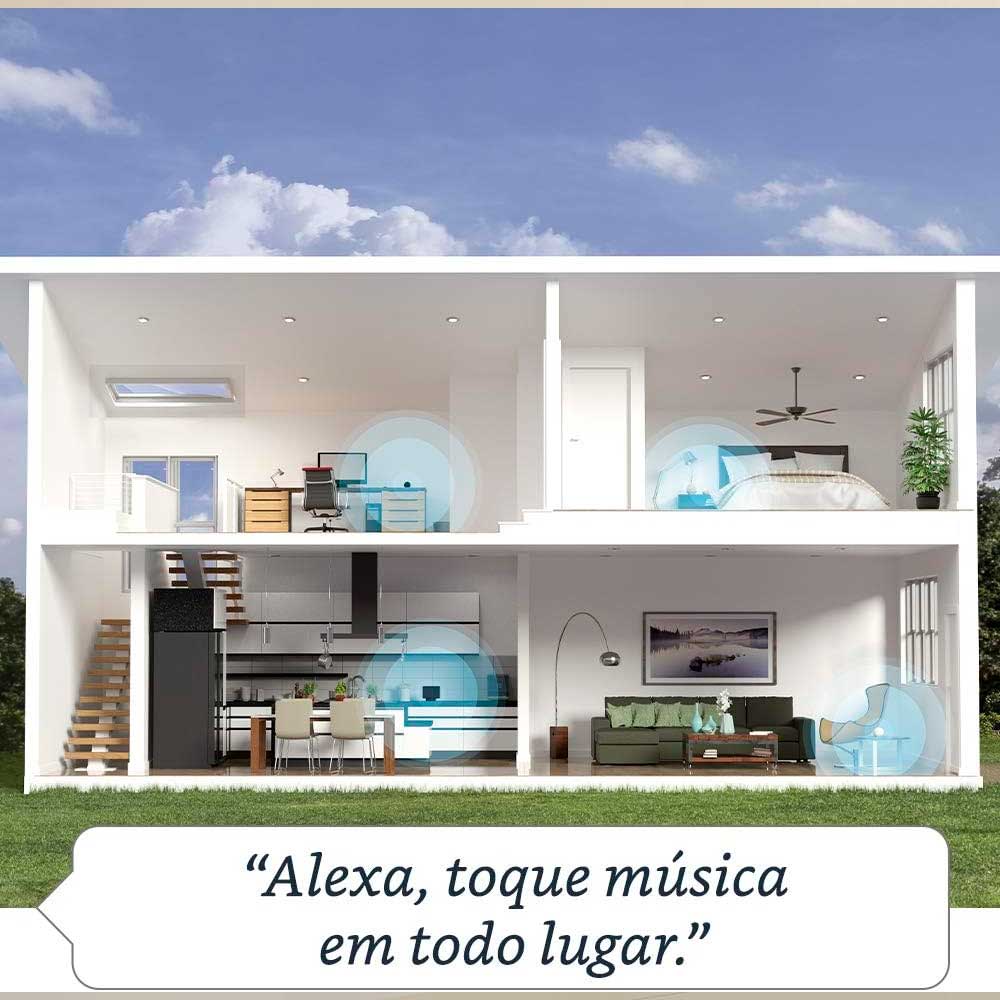 Encontraproduto.com.br - Amazon Echo com Alexa (4ª Geração): Com som premium e hub Zigbee de casa inteligente - Cor Azul