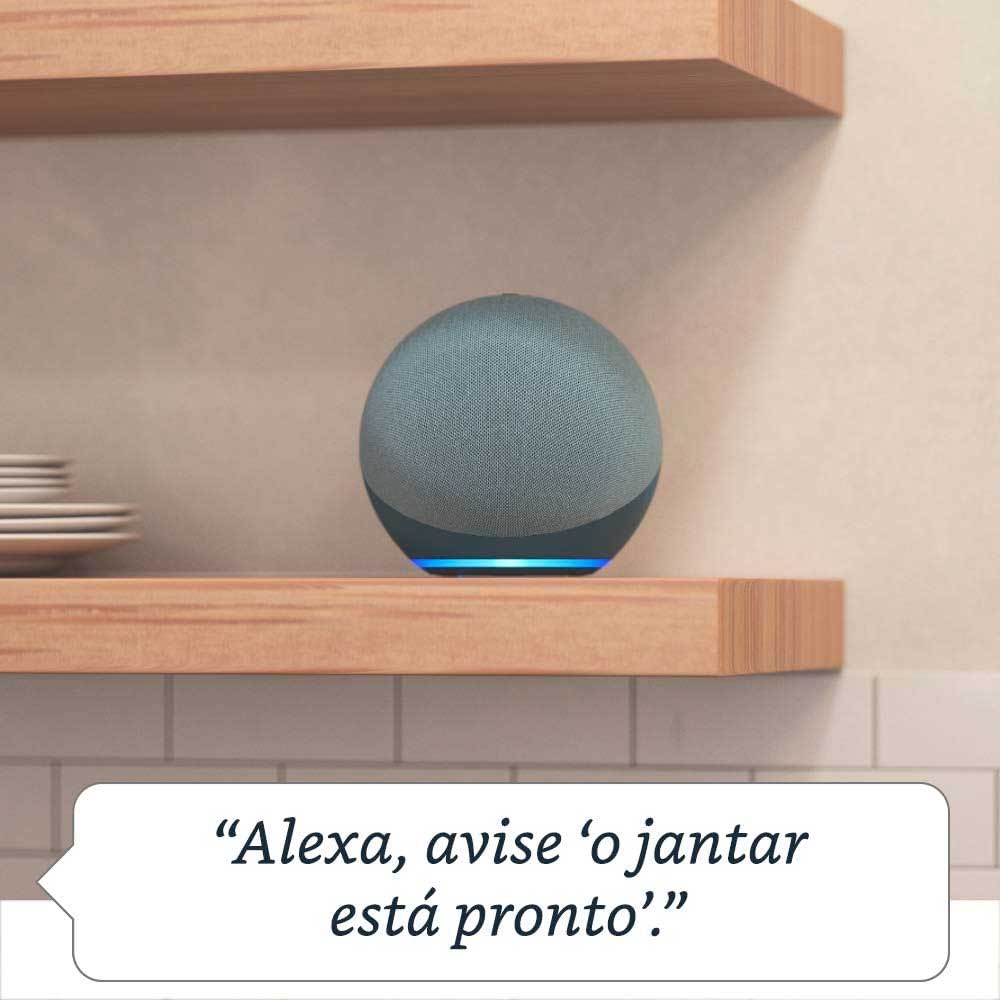 Encontraproduto.com.br - Amazon Echo com Alexa (4ª Geração): Com som premium e hub Zigbee de casa inteligente - Cor Azul