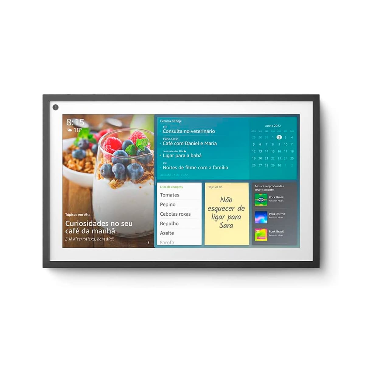 Encontraproduto.com.br - Echo Show 15 Amazon Smart Speaker Tela de 15,6” com Alexa