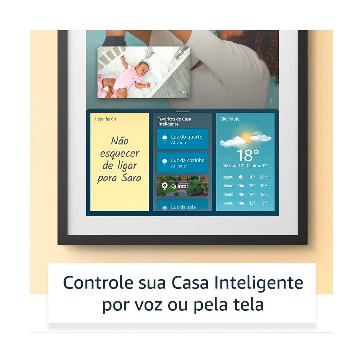 Encontraproduto.com.br - Echo Show 15 Amazon Smart Speaker Tela de 15,6” com Alexa