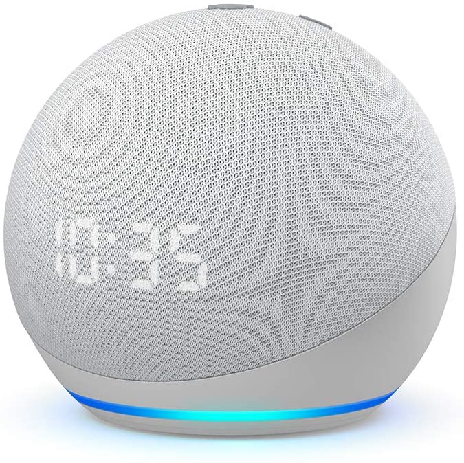 Encontraproduto.com.br - Amazon Echo Dot 4ª geração Smart Speaker com Relógio e Alexa - Branca