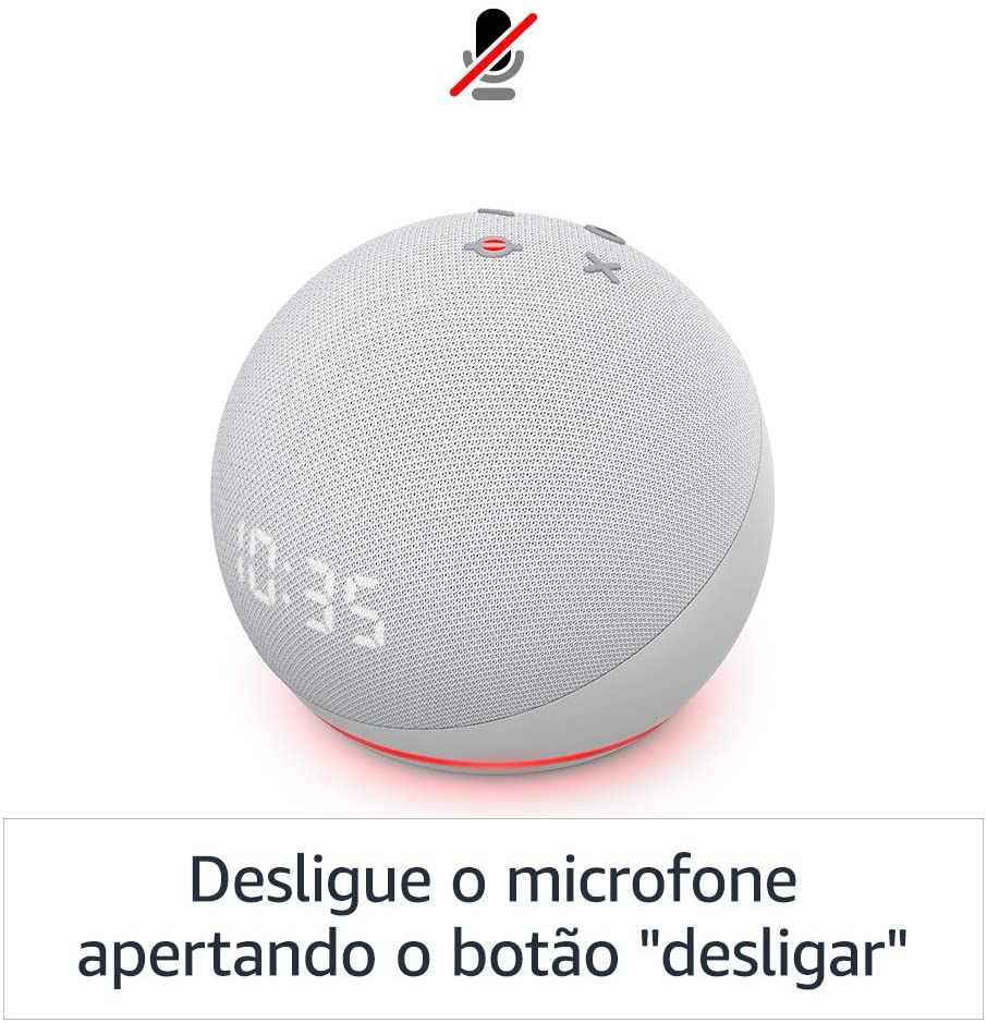 Encontraproduto.com.br - Amazon Echo Dot 4ª geração Smart Speaker com Relógio e Alexa - Branca