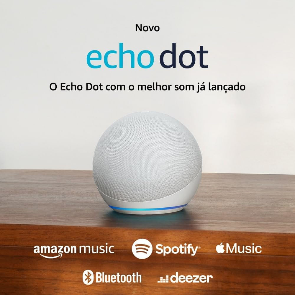 Encontraproduto.com.br - Amazon Echo Dot 5ª Geração, Smart Speaker, com Alexa, Branco