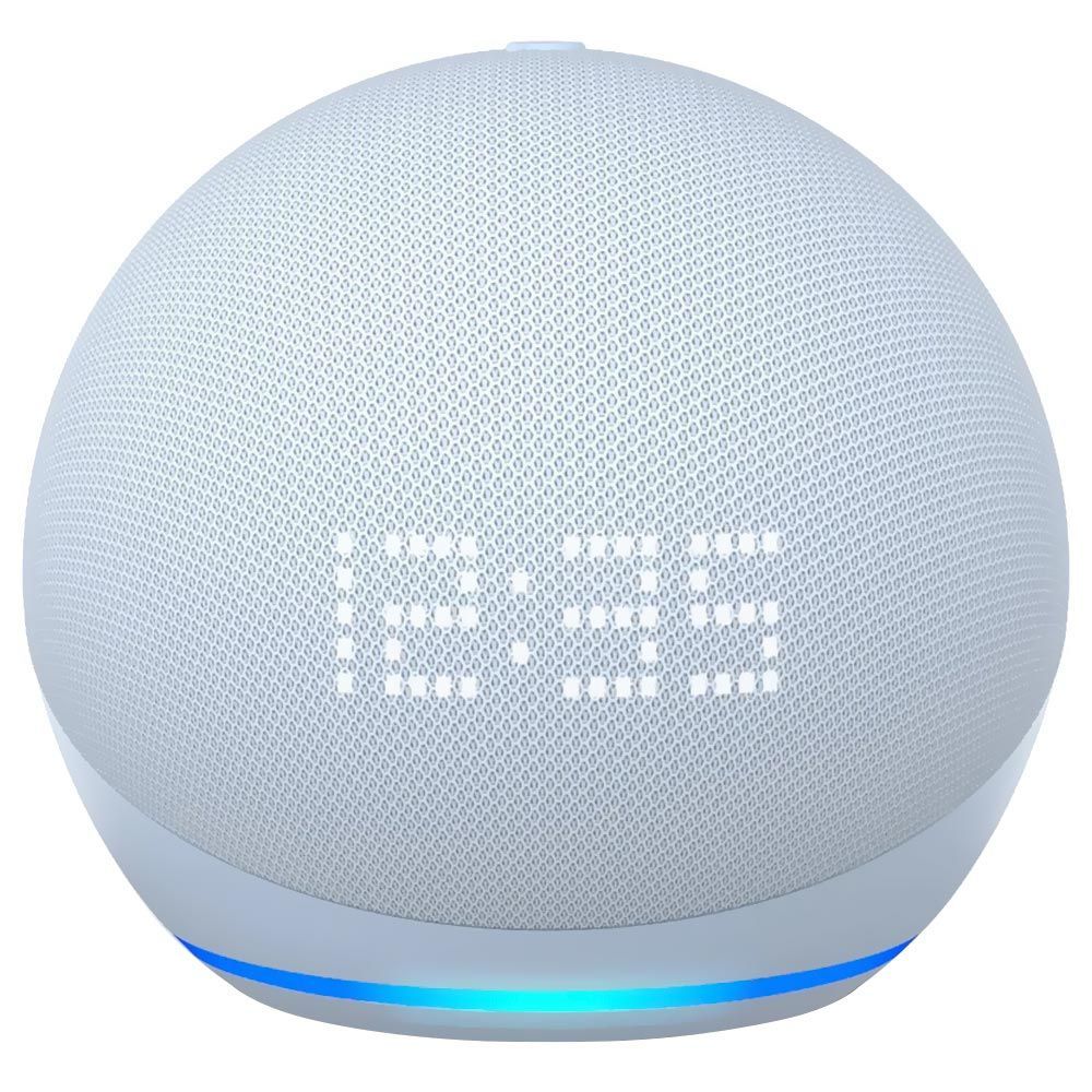 Encontraproduto.com.br - Echo Dot 5th Gen Smart Speaker Com Relogio Alexa Azul