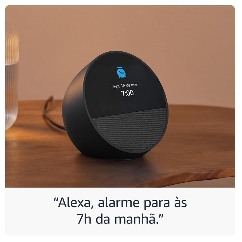 Encontraproduto.com.br - Dispositivo Smart Home Echo Spot 2024 Alexa Despertador Inteligente Branca - Amazon