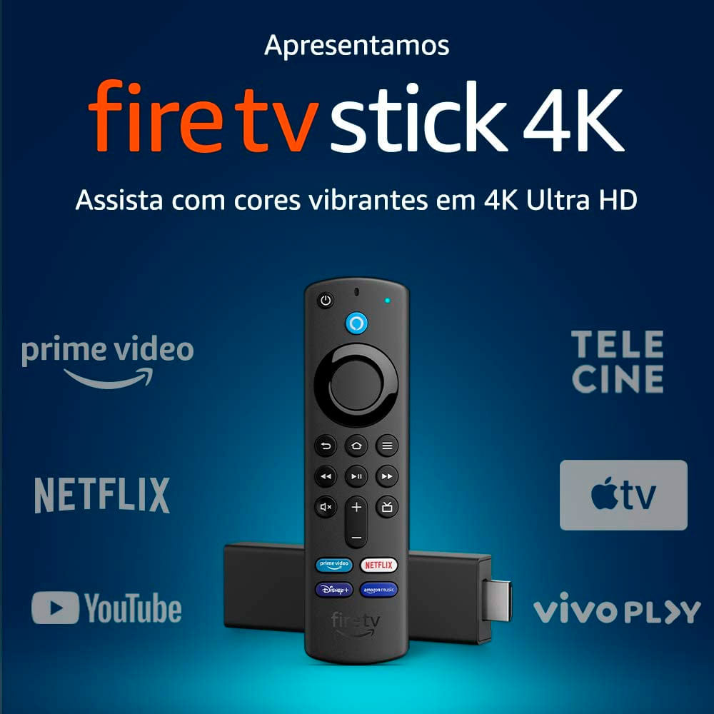 Encontraproduto.com.br - Fire Tv Stick Amazon 4k Com Controle Remoto Por Voz E Com Alexa