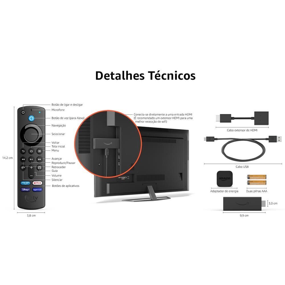 Encontraproduto.com.br - Fire Tv Stick Amazon 4k Com Controle Remoto Por Voz E Com Alexa