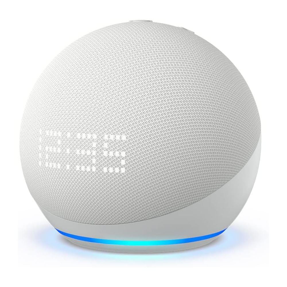 Encontraproduto.com.br - Echo Dot 5ª geração com Relógio | Smart speaker com Alexa | Display de LED ainda melhor | Cor Branca