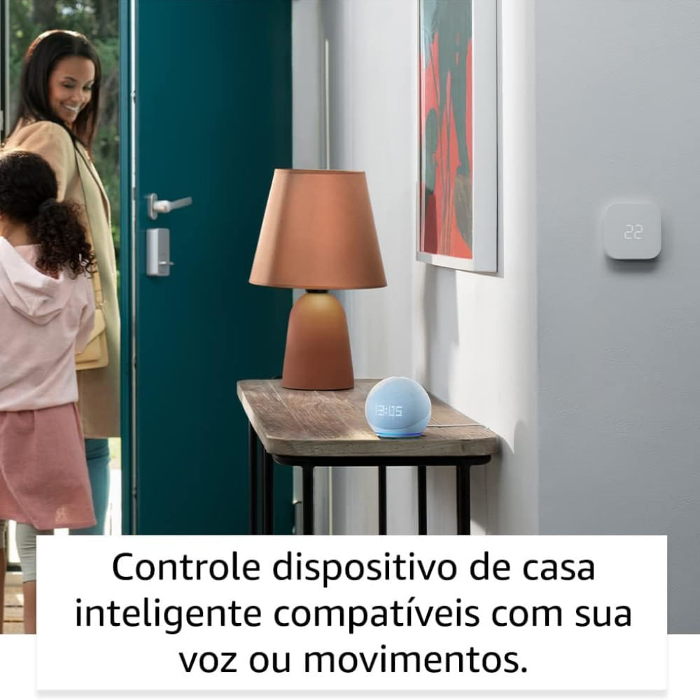 Encontraproduto.com.br - Echo Dot 5ª geração com Relógio | Smart speaker com Alexa | Display de LED ainda melhor | Cor Branca