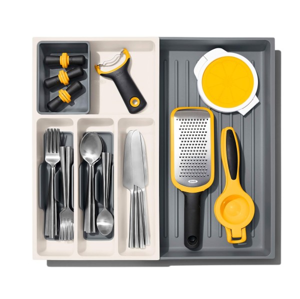 Encontraproduto.com.br - Organizador de Utensílios para Gaveta Expansível com 5 Compartimentos 6x45x41cm OXO