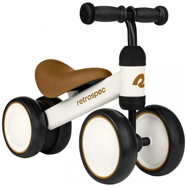 Encontraproduto.com.br - Bicicleta sem Pedal Infantil com 4 Rodas para Crianças de 1 a 4 Anos, Branca, RETROSPEC 4504, Branco