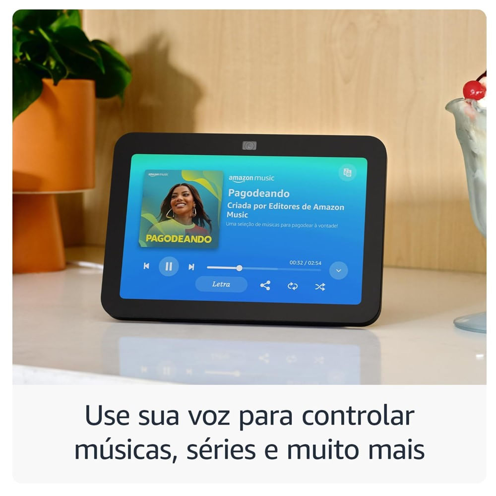 Encontraproduto.com.br - Dispositivo Smart Home Echo Show 8 3° Geração Alexa Branco- Amazon