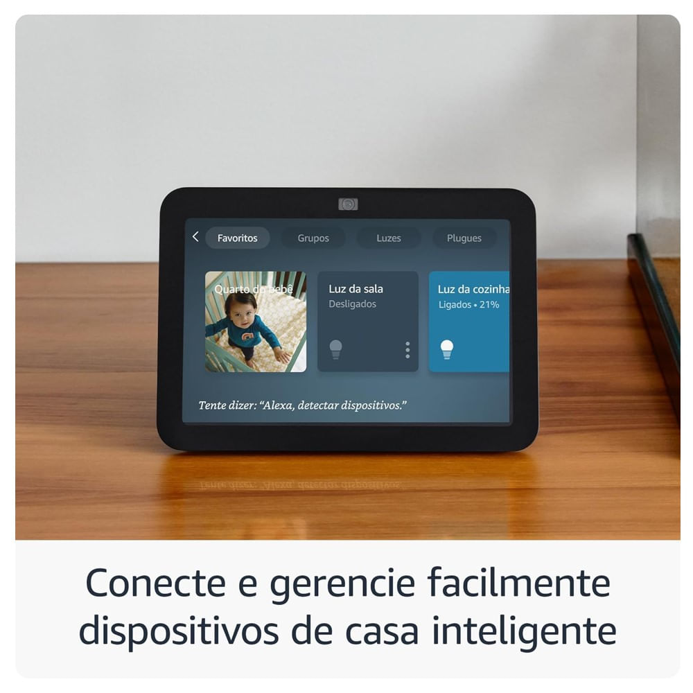 Encontraproduto.com.br - Dispositivo Smart Home Echo Show 8 3° Geração Alexa Branco- Amazon