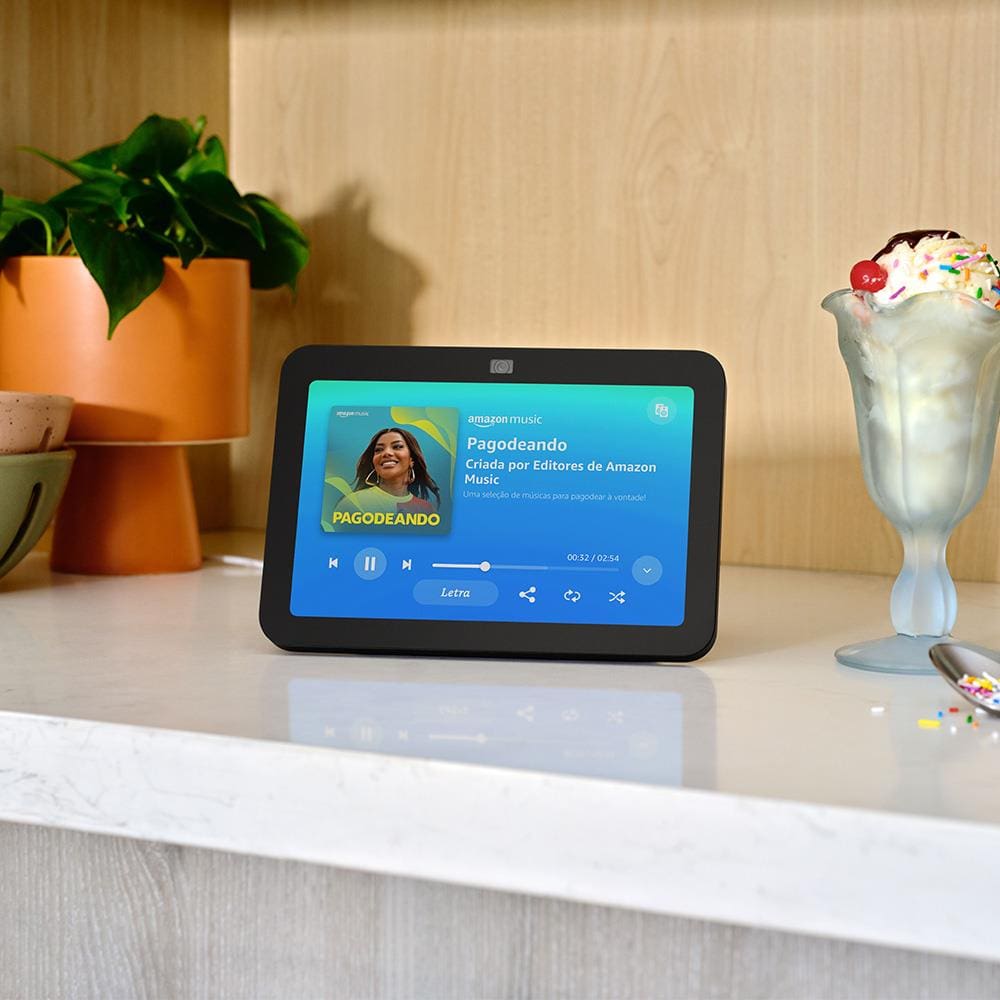 Encontraproduto.com.br - Dispositivo Smart Home Echo Show 8 3° Geração Alexa Preto- Amazon