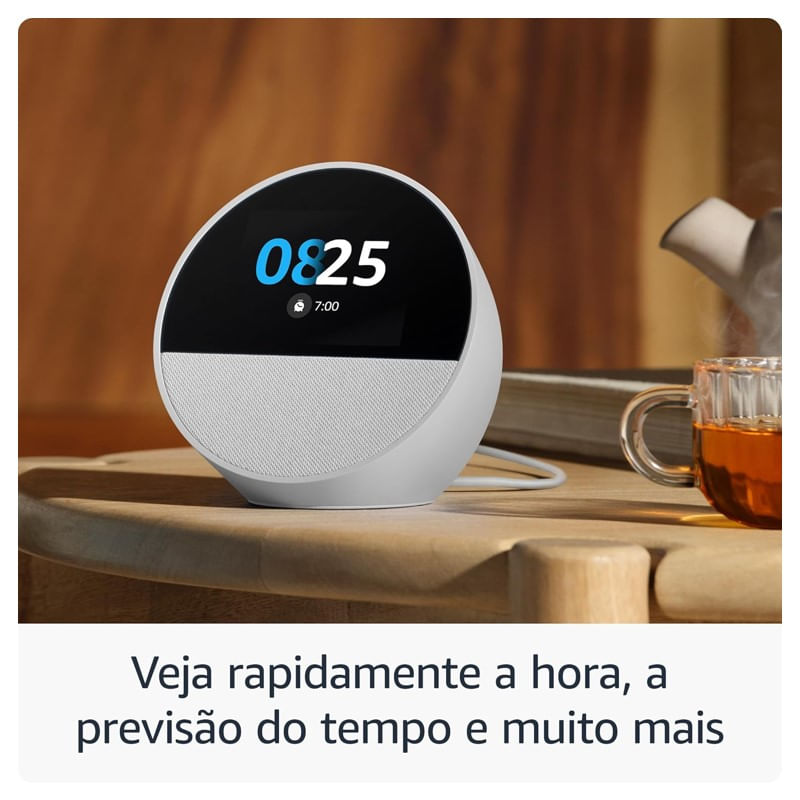 Encontraproduto.com.br - Dispositivo Smart Home Echo Spot 2024 Alexa Despertador Inteligente Preta - Amazon