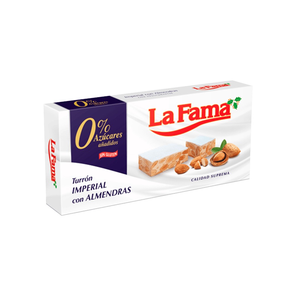 Encontraproduto.com.br - Torrone Imperial com Amêndoas Sem Açúcar La Fama 150 g