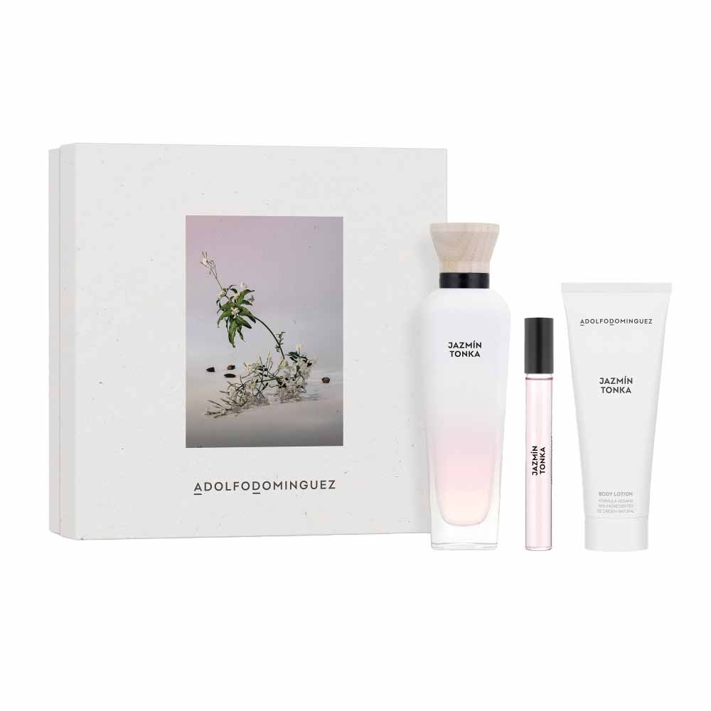 Encontraproduto.com.br - Kit Perfume Adolfo Dominguez Jazmín Tonka Eau de Parfum Feminino 120 ml + Creme Corporal 75 ml + Miniatura 10 ml