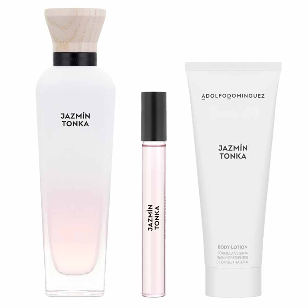 Encontraproduto.com.br - Kit Perfume Adolfo Dominguez Jazmín Tonka Eau de Parfum Feminino 120 ml + Creme Corporal 75 ml + Miniatura 10 ml