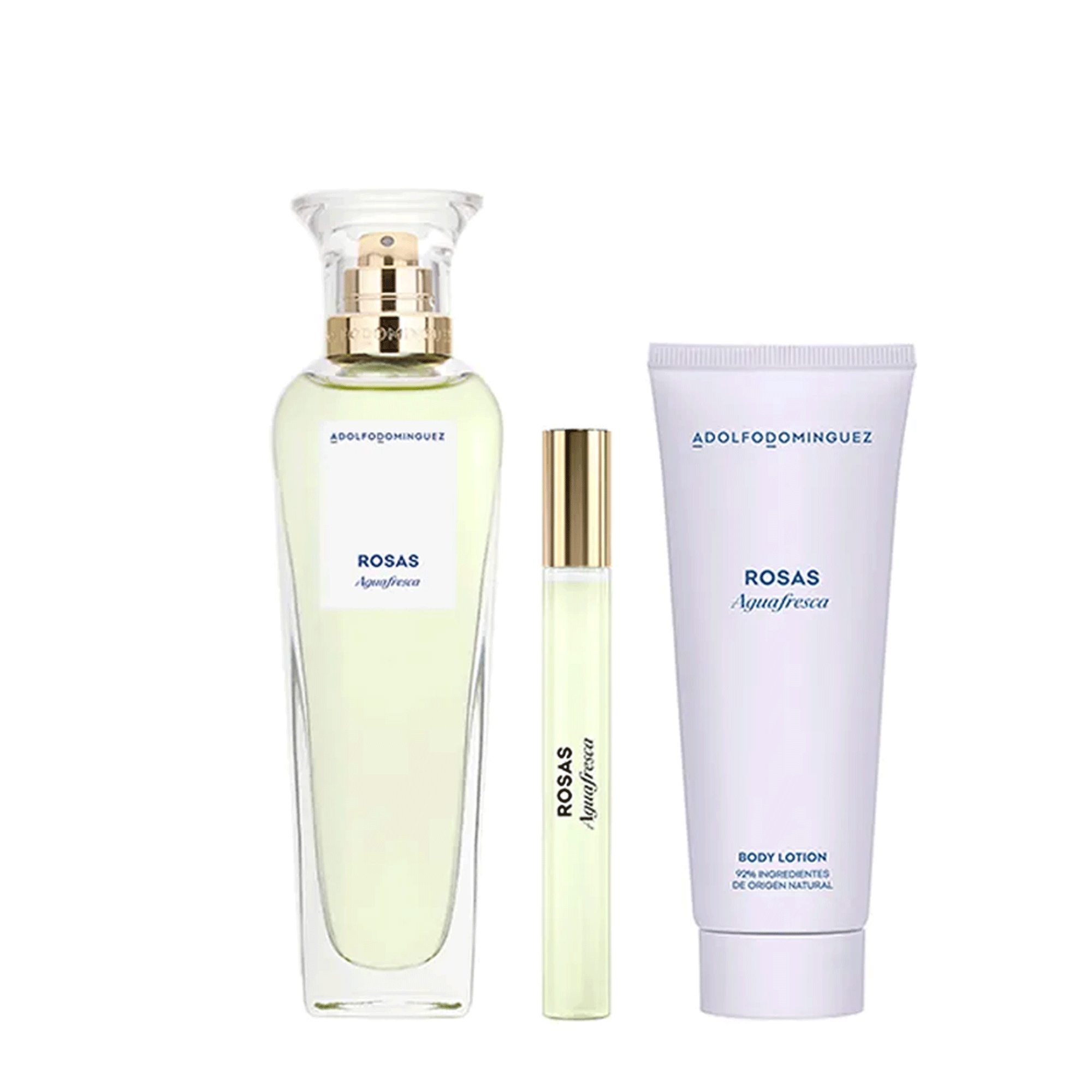 Encontraproduto.com.br - Kit Perfume Adolfo Dominguez Blancas Edt 120ml + Travel Size 10ml + Body Lotion 75ml – Feminino