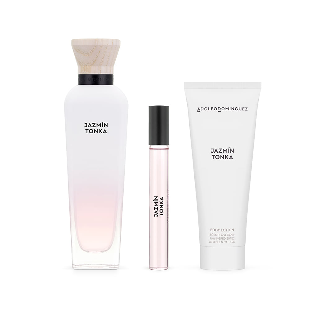 Encontraproduto.com.br - Kit Perfume Adolfo Dominguez Jazmín Tonka Eau de Parfum Feminino 120 ml + Creme Corporal 75 ml + Miniatura 10 ml