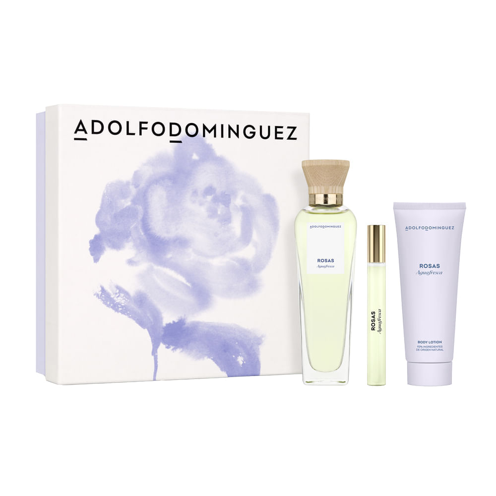 Encontraproduto.com.br - Kit Adolfo Dominguez Agua Fresca  Eau de Toilette - Perfume Feminino 120ml + Travel-size 10ml + Body Lotion 75ml