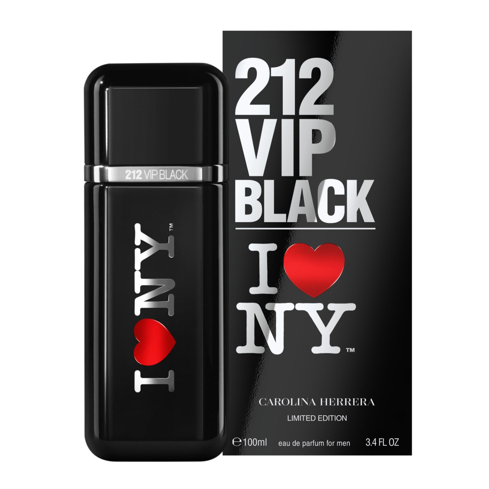 Perfume Carolina Herrera 212 Vip Men Black I Love NY Masculino Eau de Parfum 100 ml