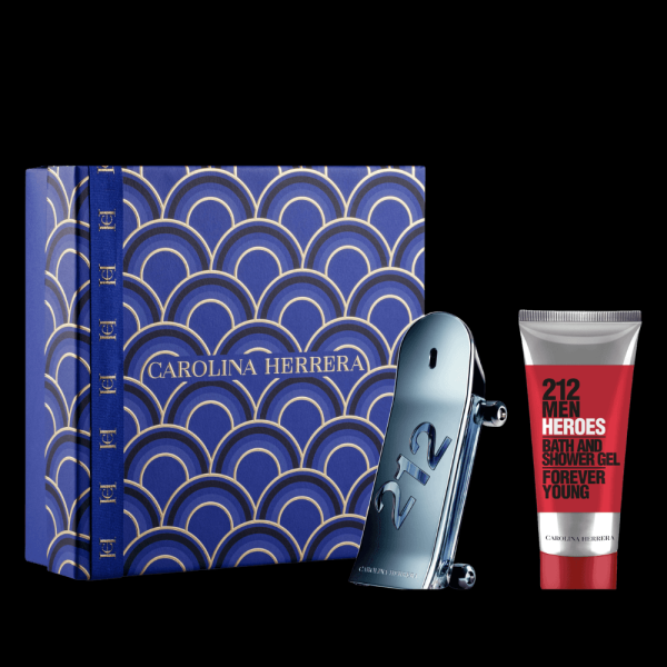 Encontraproduto.com.br - Kit Perfume Carolina Herrera 212 Men Heroes Eau de Toilette Masculino 90 ml + Gel de Banho 100 ml