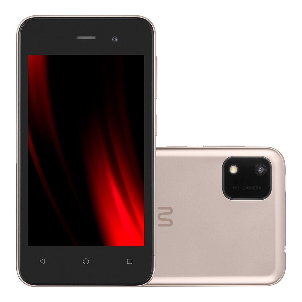 Smartphone Multilaser E Lite 2 3G 32GB Wi-Fi Tela 4 pol. Dual Chip 1GB RAM Android 10 Quad Core - Dourado - P9147OUT [Reembalado]