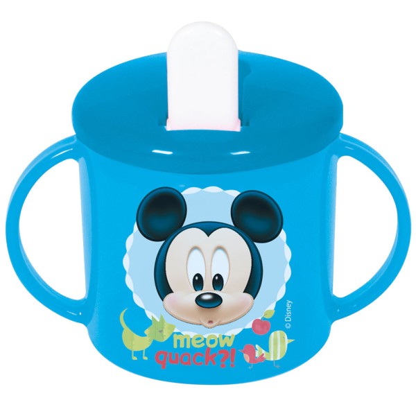 Encontraproduto.com.br - Copo com Canudo e Alça - Disney - Mickey Mouse - New Toys