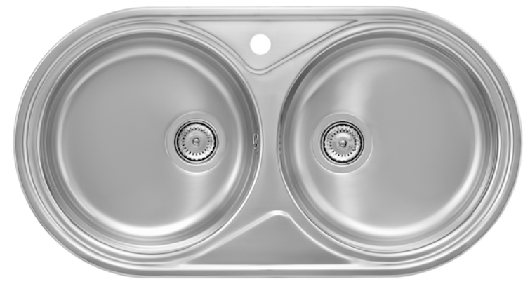 Cuba Duo p/ Cozinha Dupla 900x480x160mm Inox Roca