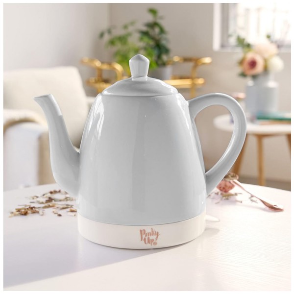 Encontraproduto.com.br - Chaleira Elétrica de 1.5L com Desligamento Automático, Ceramica, 1500W, Branca, 110v, PINKY UP 5867, Branco