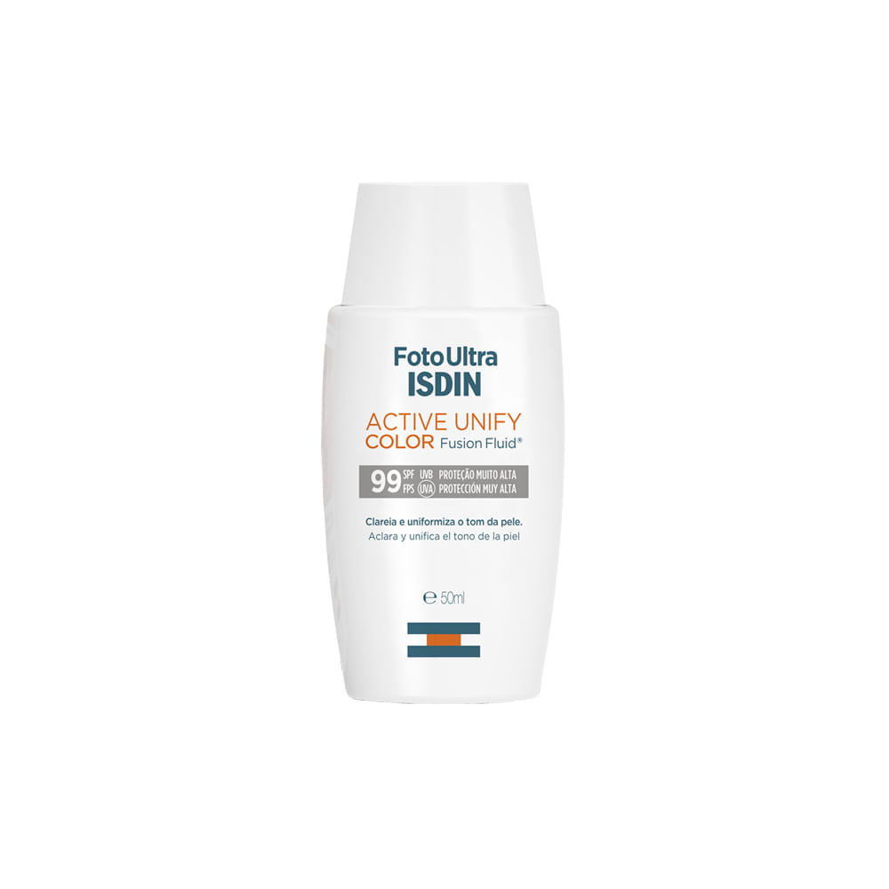 Encontraproduto.com.br - Clareador Facial Isdin - FotoUltra Active Unify Fusion Fluid Color FPS 99 50ml