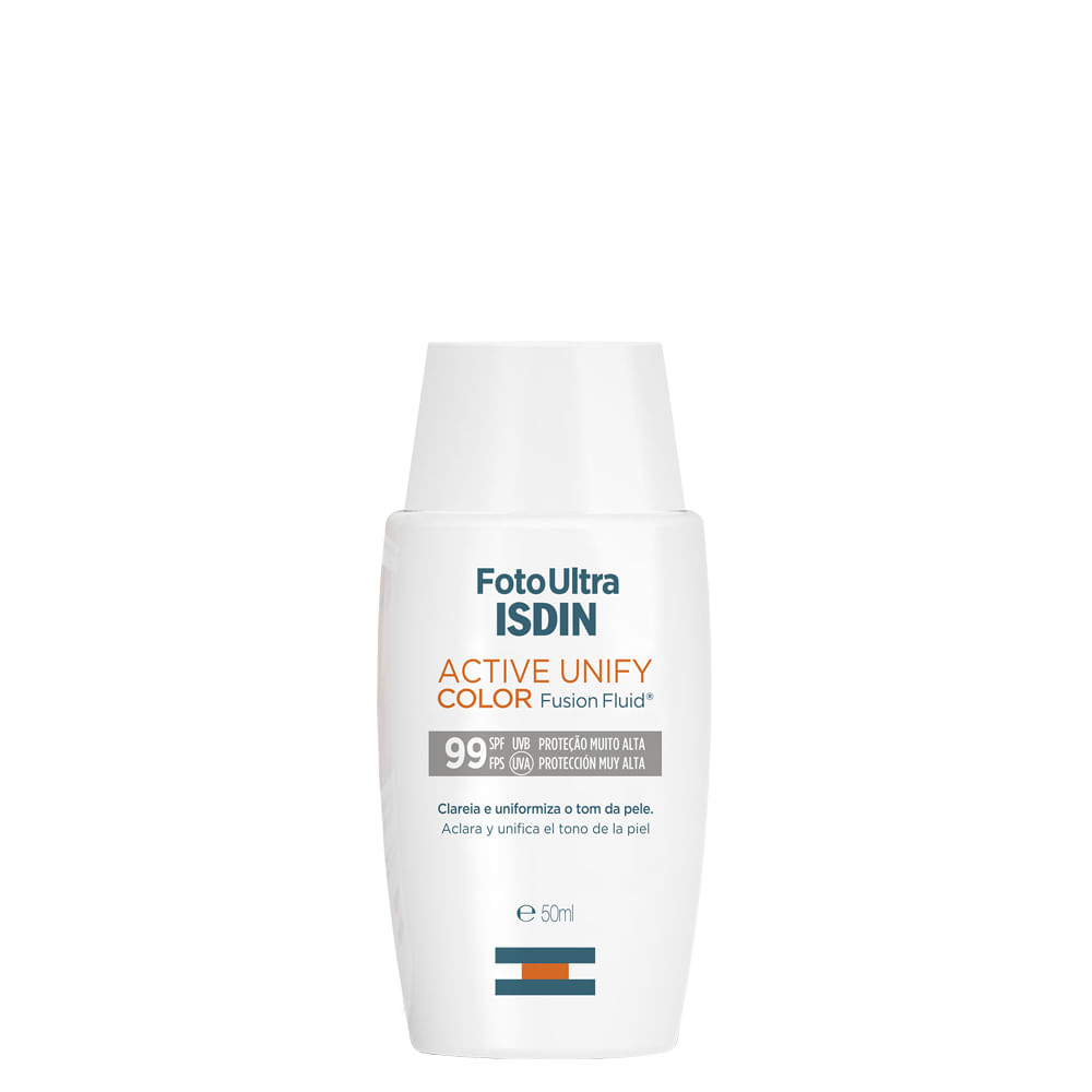 Encontraproduto.com.br - Clareador Facial Isdin - FotoUltra Active Unify Fusion Fluid Color FPS 99 50ml