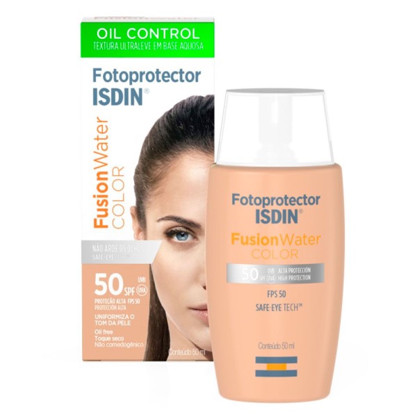 Encontraproduto.com.br - Protetor Solar Isdin Fusion Water Color Oil Control FPS 50 Loção com Cor 50ml