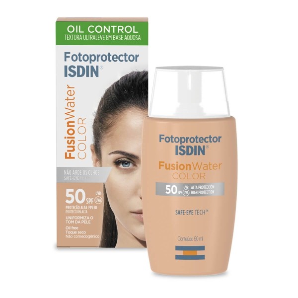 Encontraproduto.com.br - Protetor Solar Isdin Fusion Water Color Oil Control FPS 50 Loção com Cor 50ml