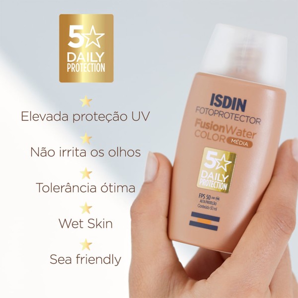 Encontraproduto.com.br - Protetor Solar Facial ISDIN Fusion Water Cor FPS50 -média