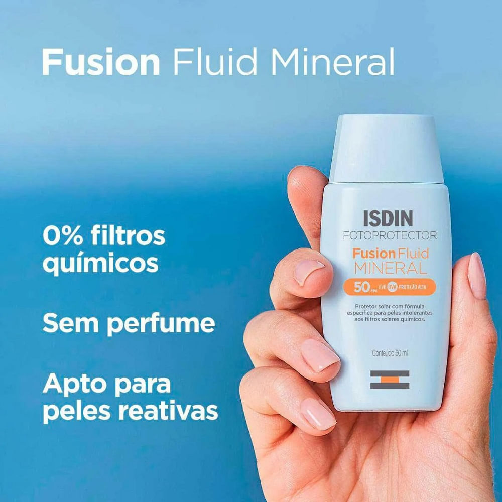 Encontraproduto.com.br - Protetor Solar Isdin Fusion Fluid Mineral Fps50 com 50ml