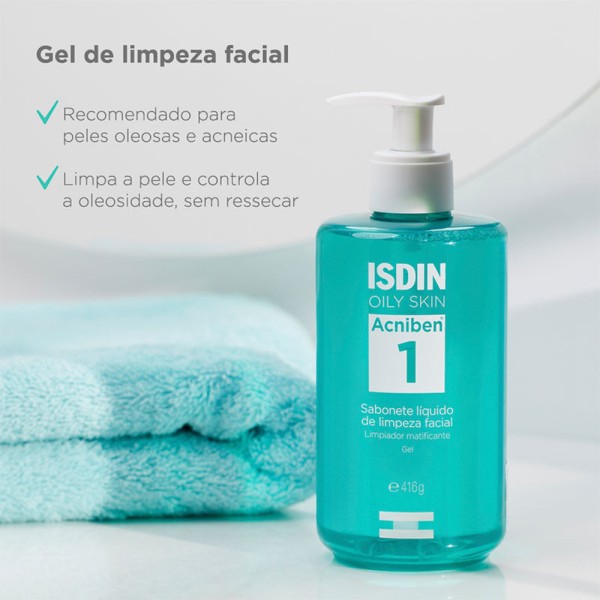 Encontraproduto.com.br - Sabonete Líquido Isdin Acniben Limpeza Facial 416g