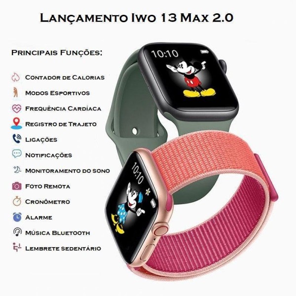 Encontraproduto.com.br - Iwo 2.0 Relógio Inteligente Com Gps Faz Chamadas T. Pulseira