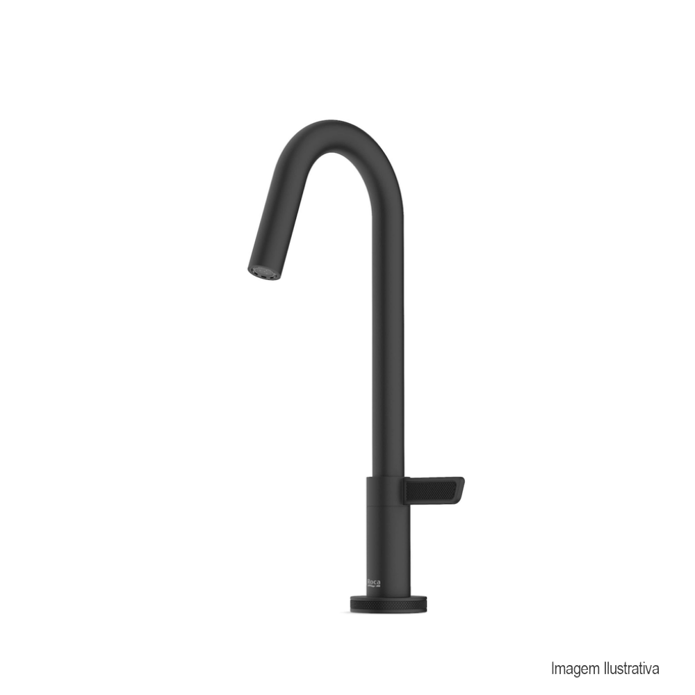 Encontraproduto.com.br - Torneira para Lavatório de Mesa com Bica Baixa Logic Ref. A5A372GNGC Grafite Matte Roca