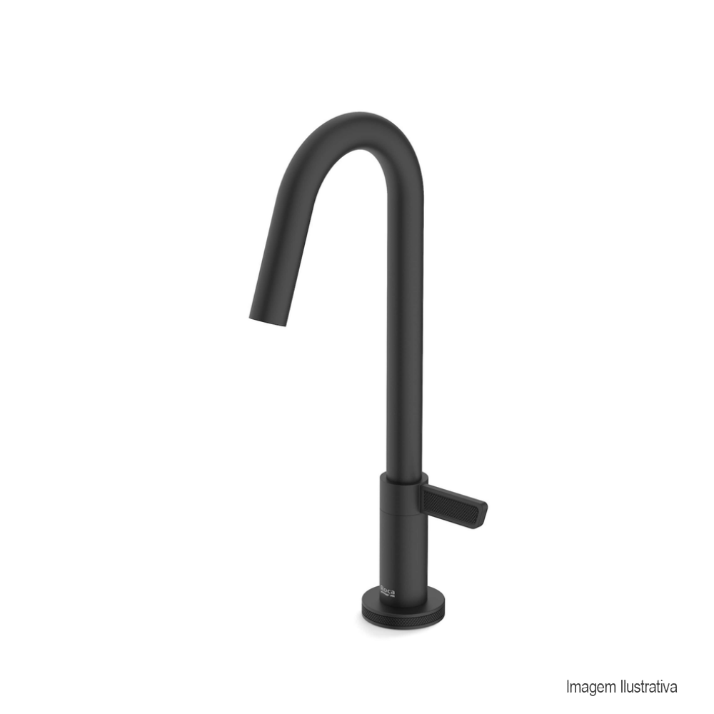 Encontraproduto.com.br - Torneira para Lavatório de Mesa com Bica Baixa Logic Ref. A5A372GNGC Grafite Matte Roca