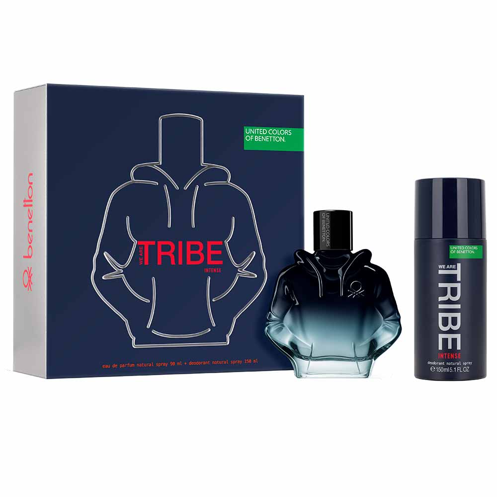 Encontraproduto.com.br - Kit Perfume Benetton United Colors We Are Tribe Intense Eau de Parfum Masculino 90 ml + Desodorante 150 ml
