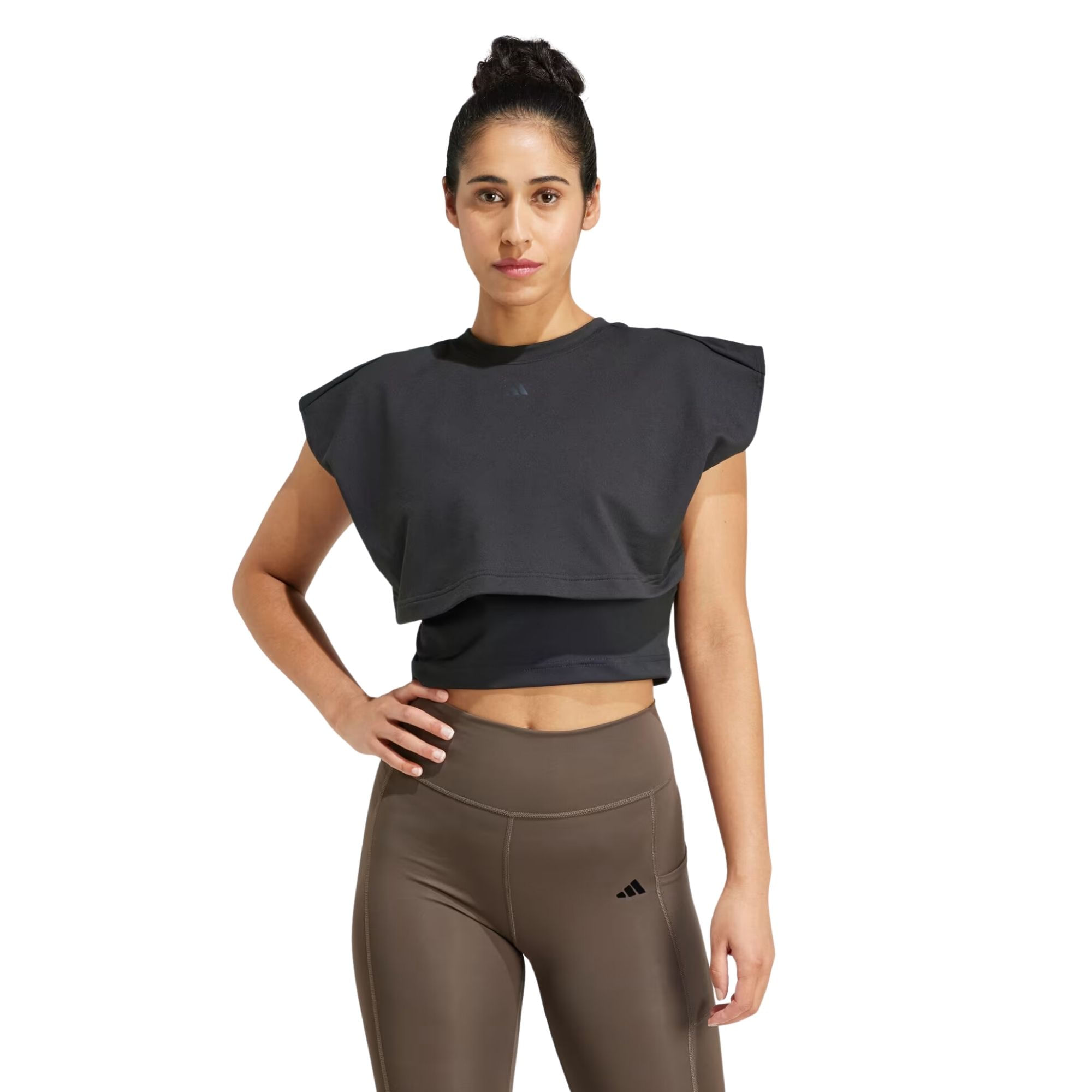 Regata Adidas Moletinho Power Boxy Feminina - Preta
