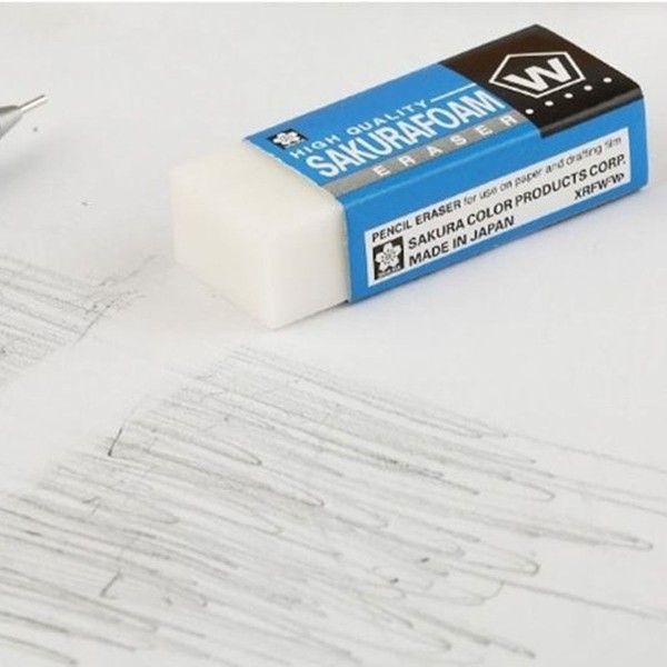 Encontraproduto.com.br - Borracha Plástica Branca Foam Média Ref.XFRW-100 Sakura
