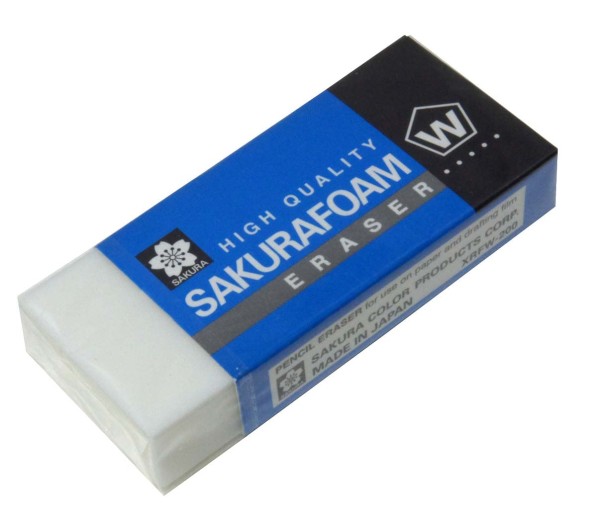 Encontraproduto.com.br - Borracha Plástica Branca Foam Média Ref.XFRW-100 Sakura